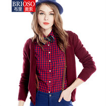 BRIOSO女式新款纯色长袖开衫针织衫 女针织衫(B15KS05)