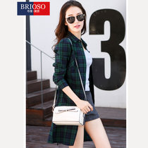 Brioso布里奥索女士 新款春装格纹连衣裙衬衫 女中长款连衣裙(B142510032)
