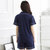 春夏季韩版棉衬衫睡衣女短袖短裤薄款家居服维密两件套装(蓝色 L)第5张高清大图