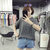 葩葩乐奇棉T恤夏季新款麻彩宽松短袖上衣女rihan7089(深灰色 XL)第2张高清大图