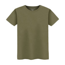 纯棉纯色圆领男式短袖空白t恤夏(军绿色 4XL)