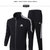 Adidas阿迪达斯运动套装男装 2016秋冬季新款训练跑步针织透气休闲夹克长裤 0910(黑色 XL)第2张高清大图