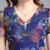 VEGININA 修身显瘦印花蕾丝连衣裙 9630(蓝色 XL)第4张高清大图