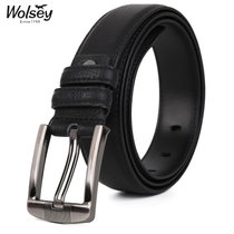 金狐狸Wolsey男士针扣皮带WF666-1黑色(黑色 均码)