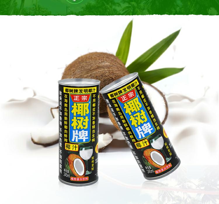 椰树椰子汁245ml*24 正宗椰树牌整箱 植物蛋白饮料 新老包装随机发货