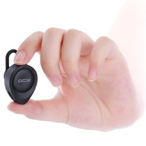 QCY J11迷你型蓝牙耳机 高清音质通话音乐 有语音提示支持一拖二 通用型(黑色)