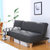 夏树 实木沙发小户型客厅单人双人布艺小沙发可折叠懒人沙发床(0.6+1.2米/组合 黑灰色)