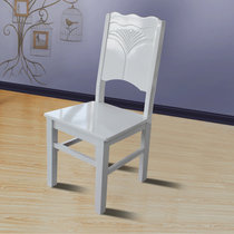 木巴实木餐椅简约现代白色实木烤漆椅子餐厅椅酒店靠背椅(YZ287（泰安）)